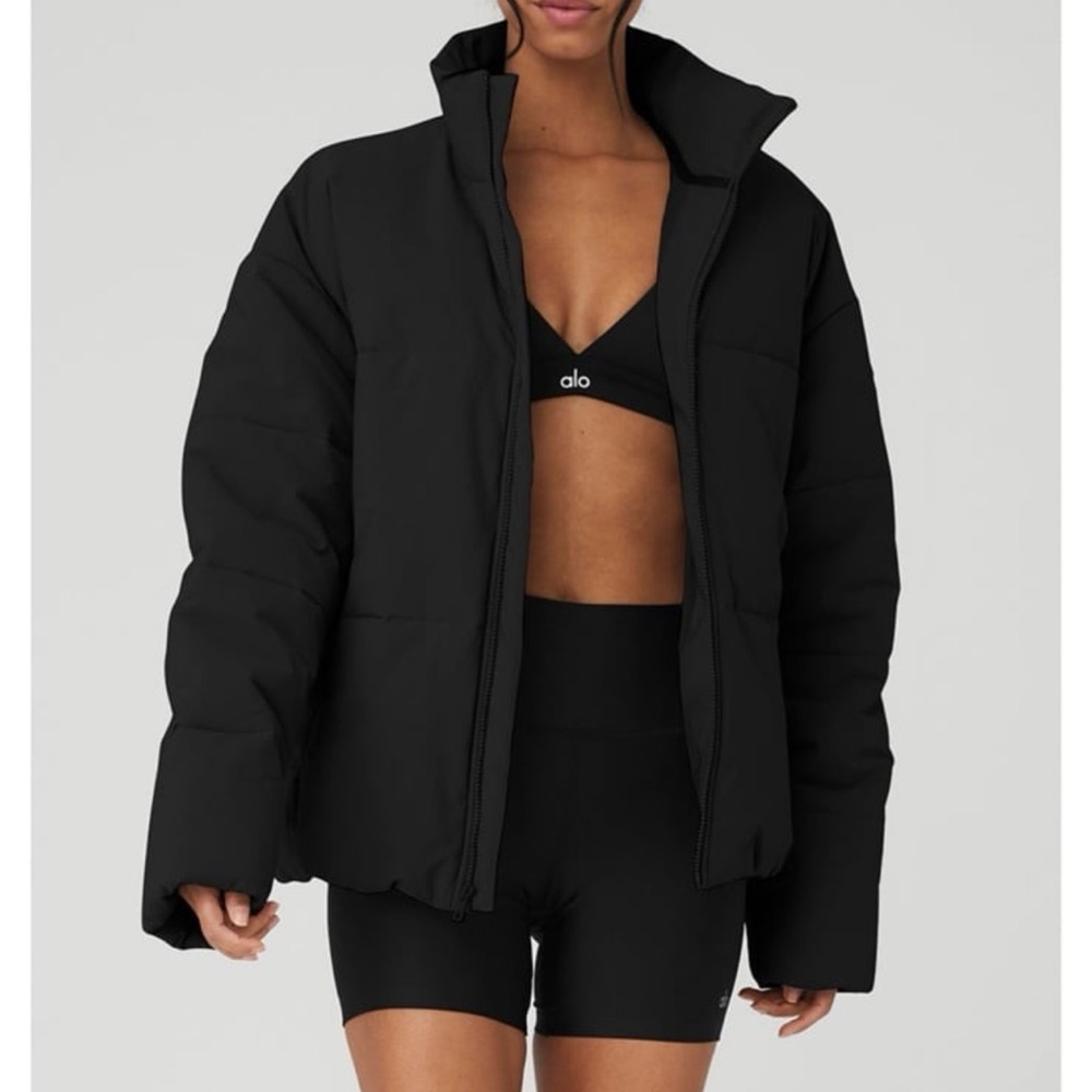 ALO Yoga Black Women's Puffer Jacket oversized - Picture 4 of 16
